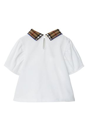 White stretch-cotton polo shirt BURBERRY KIDS | 8078460A1464